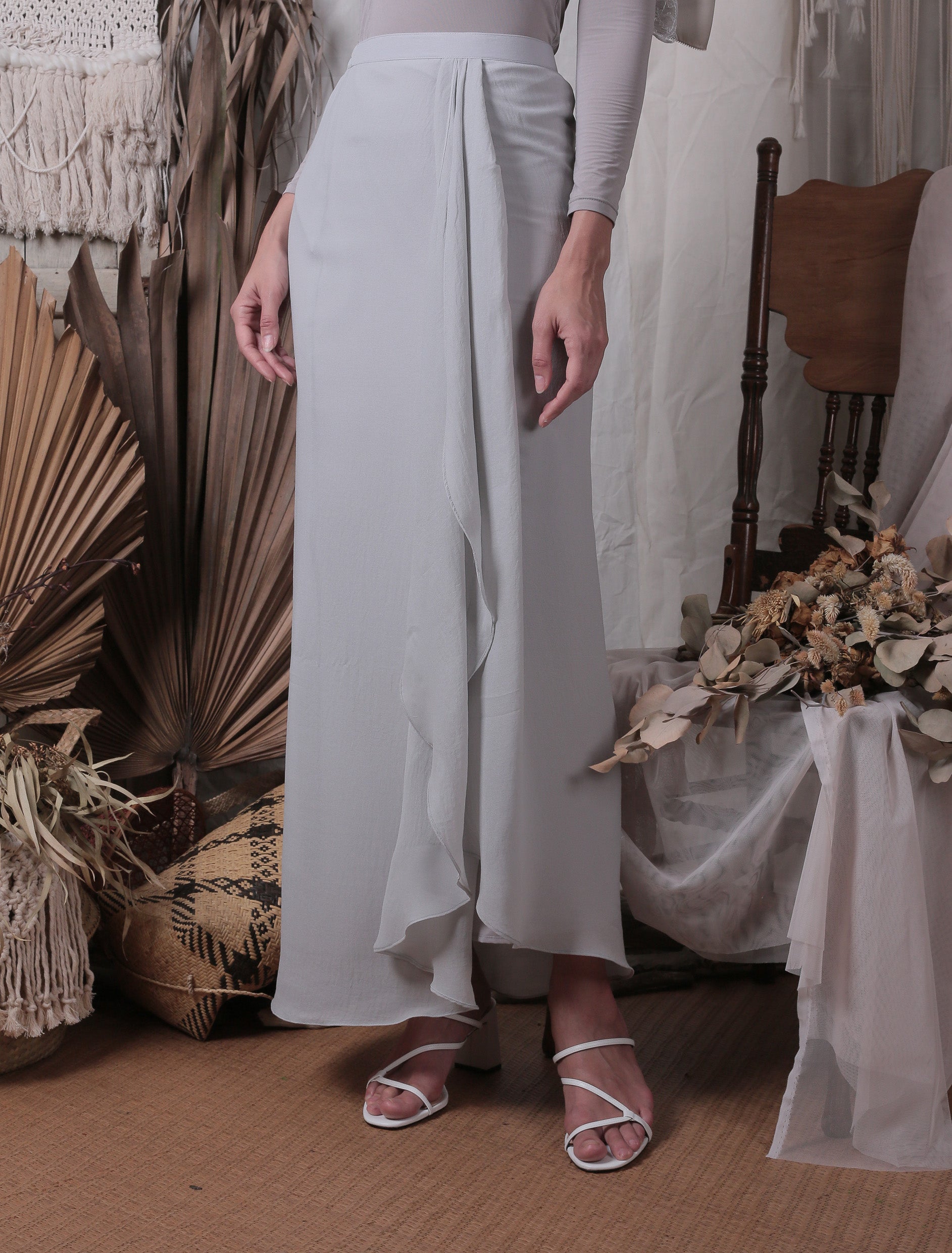 Ayla Waterfall Skirt (Grey)